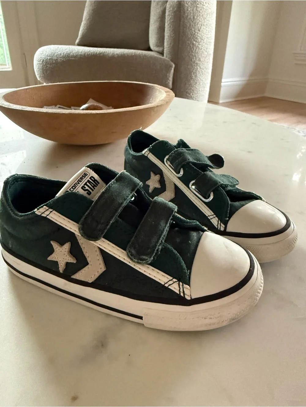Converse Kids Star Player EV Ox Velcro Sneakers - Green size 10